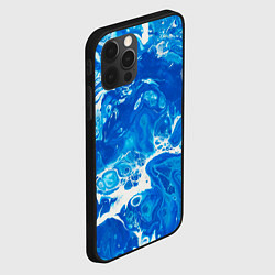 Чехол для iPhone 12 Pro Max Синяя водная абстракция, цвет: 3D-черный — фото 2