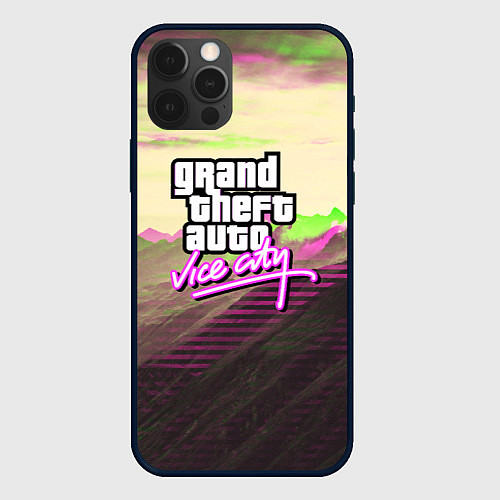 Чехол iPhone 12 Pro Max Vice city glitch / 3D-Черный – фото 1