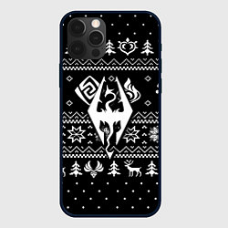 Чехол iPhone 12 Pro Max The Elder Scrolls game pattern