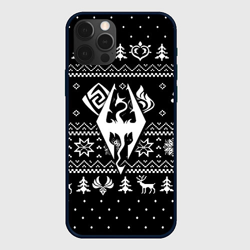 Чехол iPhone 12 Pro Max The Elder Scrolls game pattern / 3D-Черный – фото 1