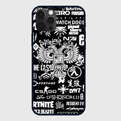 Чехол для iPhone 12 Pro Max Киберсорт Россия герб, цвет: 3D-черный