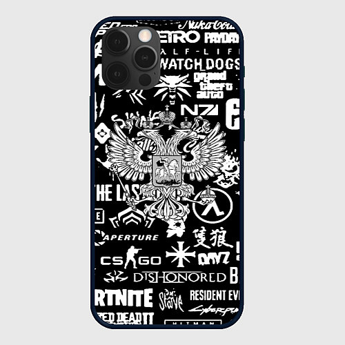 Чехол iPhone 12 Pro Max Киберсорт Россия герб / 3D-Черный – фото 1