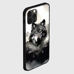 Чехол для iPhone 12 Pro Max Голова серого волка, цвет: 3D-черный — фото 2