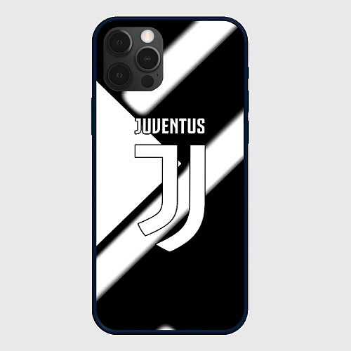 Чехол iPhone 12 Pro Max Juventus geometry steel / 3D-Черный – фото 1