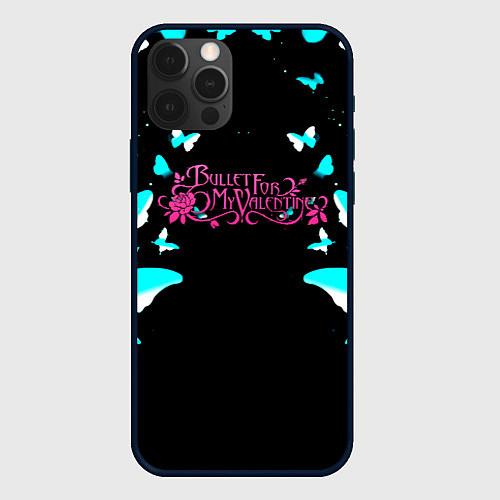 Чехол iPhone 12 Pro Max Bullet for my valentine бабочки / 3D-Черный – фото 1