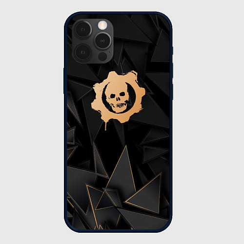 Чехол iPhone 12 Pro Max Gears of War golden poly / 3D-Черный – фото 1