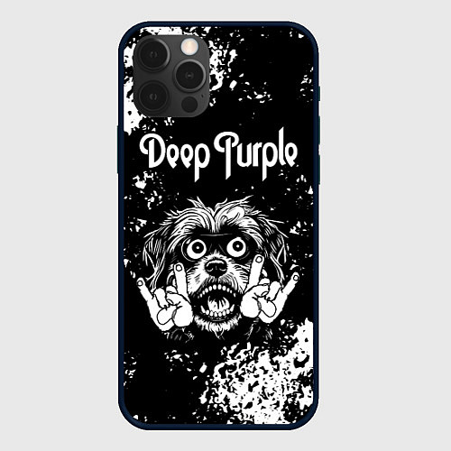 Чехол iPhone 12 Pro Max Deep Purple рок пес / 3D-Черный – фото 1