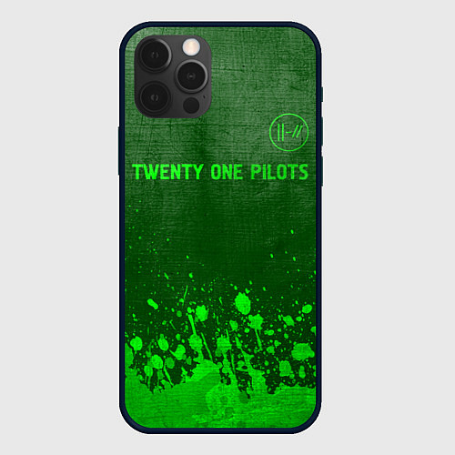 Чехол iPhone 12 Pro Max Twenty One Pilots - green gradient посередине / 3D-Черный – фото 1