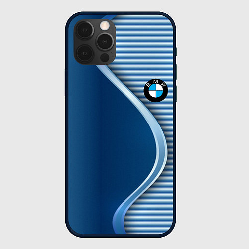 Чехол iPhone 12 Pro Max BMW текстура / 3D-Черный – фото 1