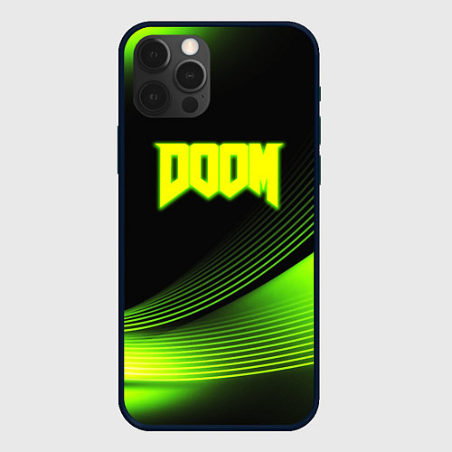 Чехол iPhone 12 Pro Max Doom абстракция кислотная / 3D-Черный – фото 1