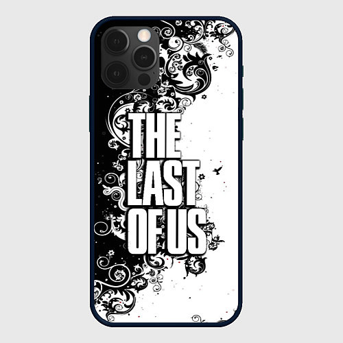 Чехол iPhone 12 Pro Max The Last of Us узор чёрно белый / 3D-Черный – фото 1