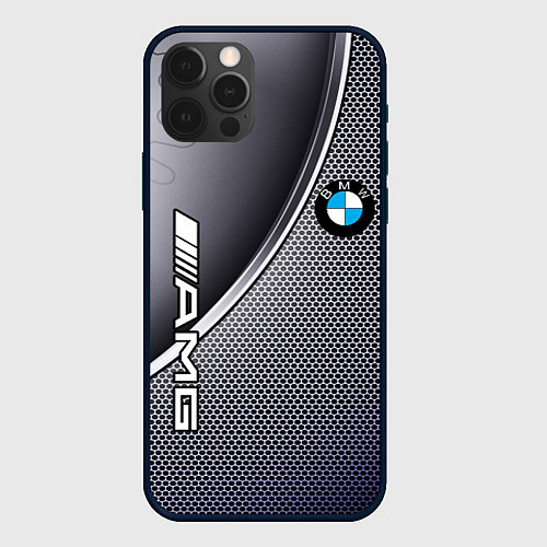 Чехол iPhone 12 Pro Max BMW metalic auto metal / 3D-Черный – фото 1