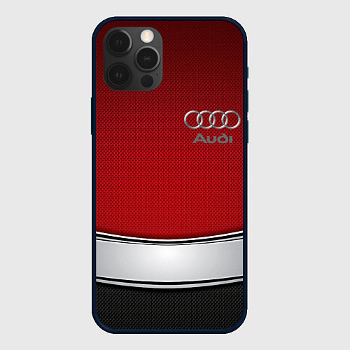 Чехол iPhone 12 Pro Max Audi metal car steel / 3D-Черный – фото 1