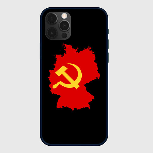 Чехол iPhone 12 Pro Max Материк СССР / 3D-Черный – фото 1