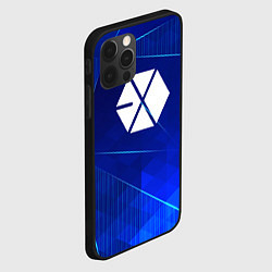 Чехол для iPhone 12 Pro Max Exo blue poly, цвет: 3D-черный — фото 2