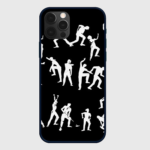 Чехол iPhone 12 Pro Max Silhouettes of moving people / 3D-Черный – фото 1