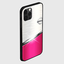 Чехол для iPhone 12 Pro Max Nissan auto metal, цвет: 3D-черный — фото 2