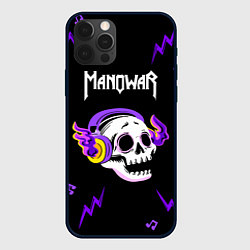 Чехол iPhone 12 Pro Max Manowar неоновый череп