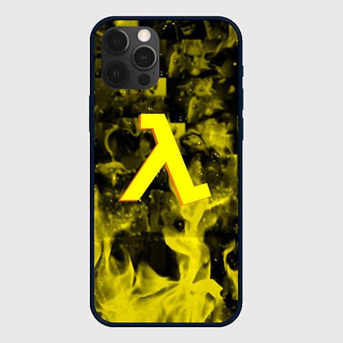 Чехол iPhone 12 Pro Max Half life flame game / 3D-Черный – фото 1