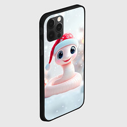 Чехол для iPhone 12 Pro Max Новогодняя маленькая розовая змейка, цвет: 3D-черный — фото 2