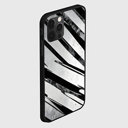 Чехол для iPhone 12 Pro Max Серебряные полосы, цвет: 3D-черный — фото 2