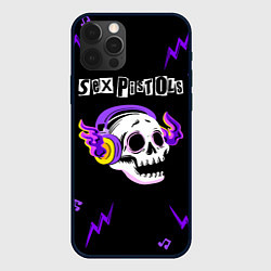 Чехол iPhone 12 Pro Max Sex Pistols неоновый череп