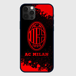 Чехол для iPhone 12 Pro Max AC Milan - red gradient, цвет: 3D-черный