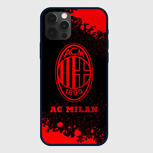 Чехол iPhone 12 Pro Max AC Milan - red gradient / 3D-Черный – фото 1