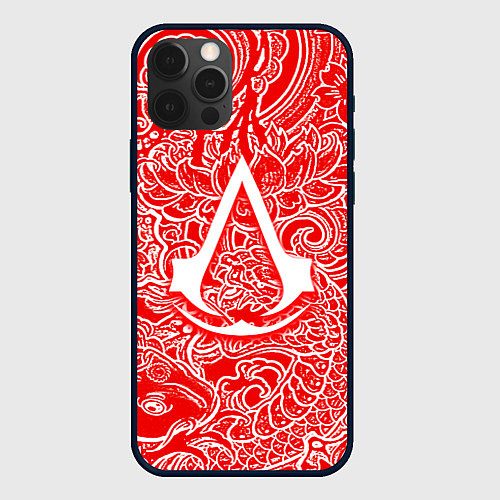 Чехол iPhone 12 Pro Max Assassins Creed shadows / 3D-Черный – фото 1