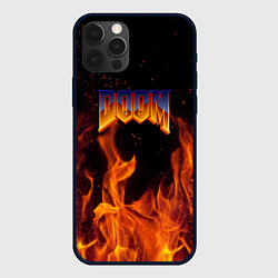 Чехол iPhone 12 Pro Max Doom fire steel logo