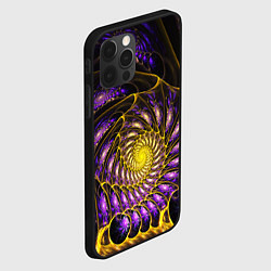 Чехол для iPhone 12 Pro Max Fractal illusion steel, цвет: 3D-черный — фото 2