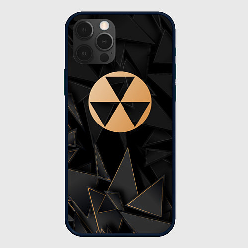 Чехол iPhone 12 Pro Max Fallout golden poly / 3D-Черный – фото 1