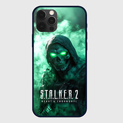 Чехол для iPhone 12 Pro Max Stalker 2 череп с зелеными глазами, цвет: 3D-черный