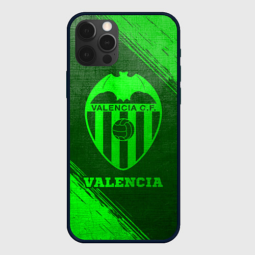Чехол iPhone 12 Pro Max Valencia - green gradient / 3D-Черный – фото 1