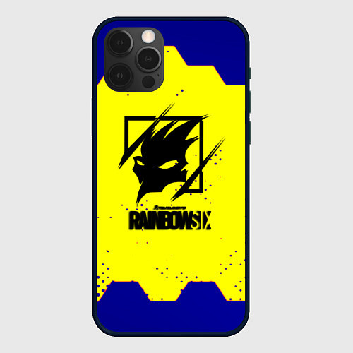 Чехол iPhone 12 Pro Max Rainbow six hexagon steel / 3D-Черный – фото 1