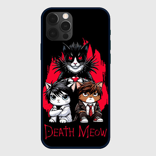 Чехол iPhone 12 Pro Max Death meow cats / 3D-Черный – фото 1