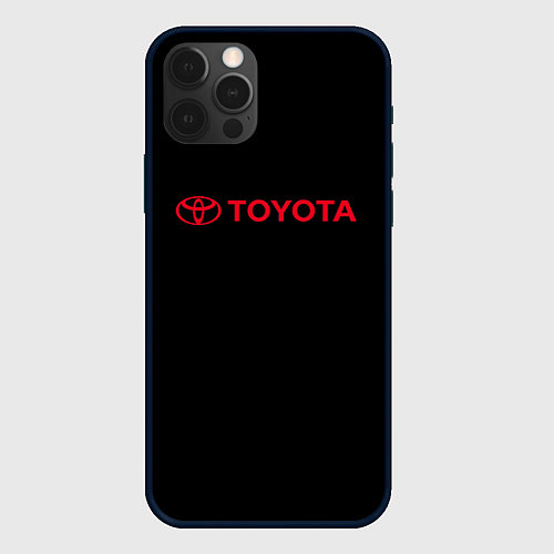 Чехол iPhone 12 Pro Max Toyota red logo auto / 3D-Черный – фото 1