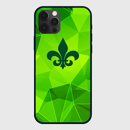 Чехол iPhone 12 Pro Max Saints Row green poly / 3D-Черный – фото 1