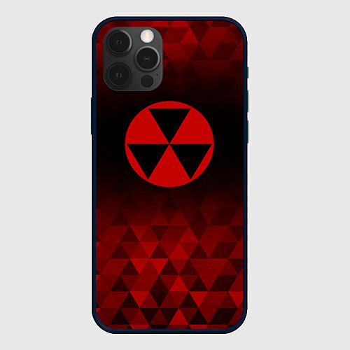 Чехол iPhone 12 Pro Max Fallout red poly / 3D-Черный – фото 1