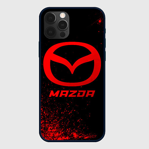 Чехол iPhone 12 Pro Max Mazda - red gradient / 3D-Черный – фото 1