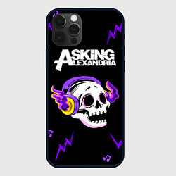 Чехол iPhone 12 Pro Max Asking Alexandria неоновый череп