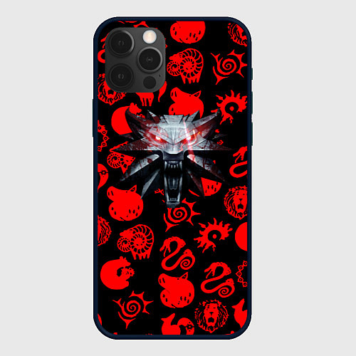 Чехол iPhone 12 Pro Max The Witcher anime pattern / 3D-Черный – фото 1