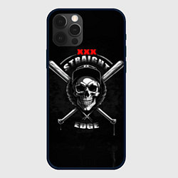 Чехол для iPhone 12 Pro Max Straight edge череп с битами, цвет: 3D-черный