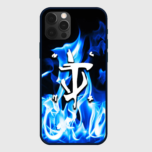 Чехол iPhone 12 Pro Max Doom fire logo steel / 3D-Черный – фото 1