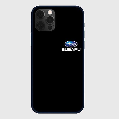 Чехол iPhone 12 Pro Max Subaru logo auto / 3D-Черный – фото 1