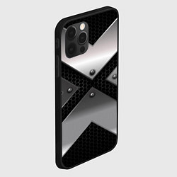 Чехол для iPhone 12 Pro Max Металлические полосы, цвет: 3D-черный — фото 2