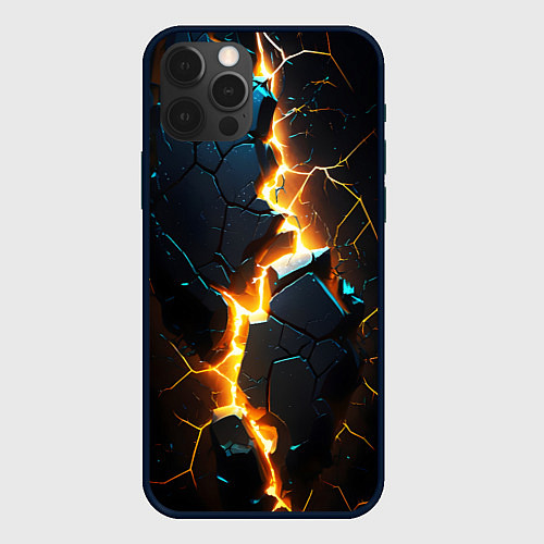 Чехол iPhone 12 Pro Max Разлом земной коры / 3D-Черный – фото 1
