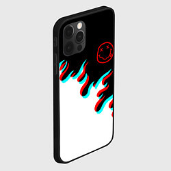 Чехол для iPhone 12 Pro Max Нирвана глитч огонь, цвет: 3D-черный — фото 2