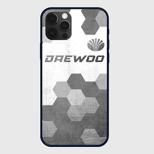 Чехол iPhone 12 Pro Max Daewoo - white gradient посередине / 3D-Черный – фото 1