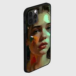 Чехол для iPhone 12 Pro Max Портрет девушки искусство, цвет: 3D-черный — фото 2